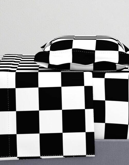 Large Black and White Check Sheet Set