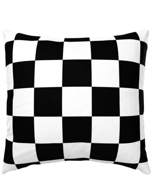 Large Black and White Check Euro Pillow Sham