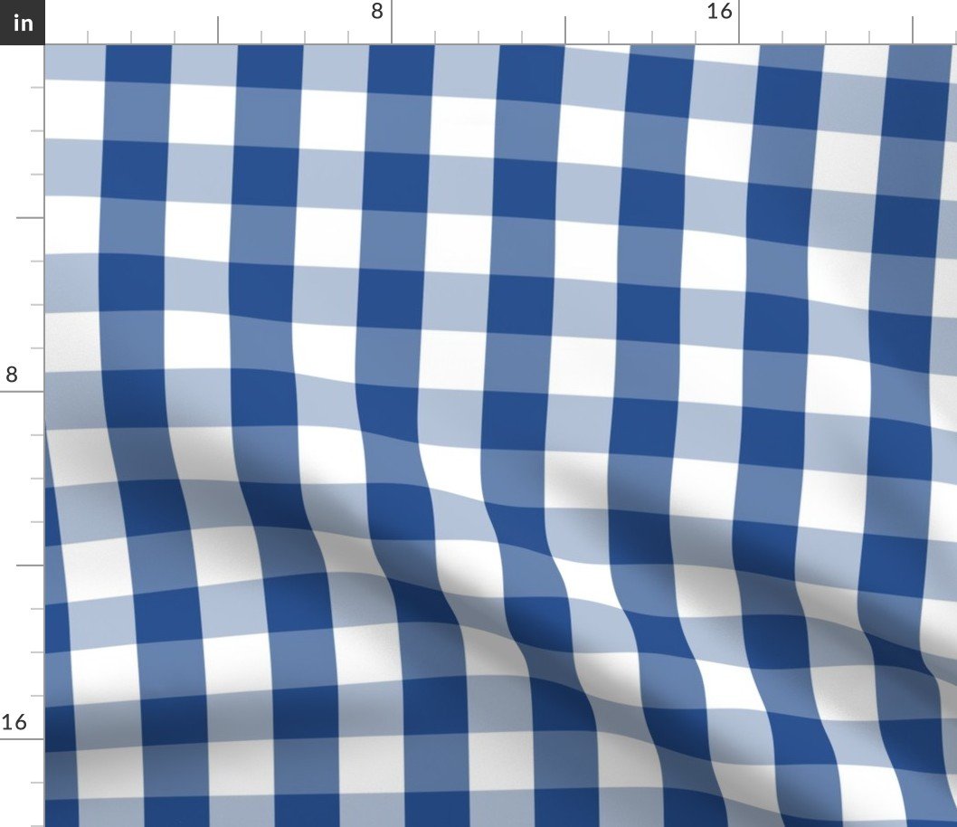 Delphinium Blue Mini Gingham Check Plaid Fabric Delphinium Blue Mini Gingham Check Plaid Fabric