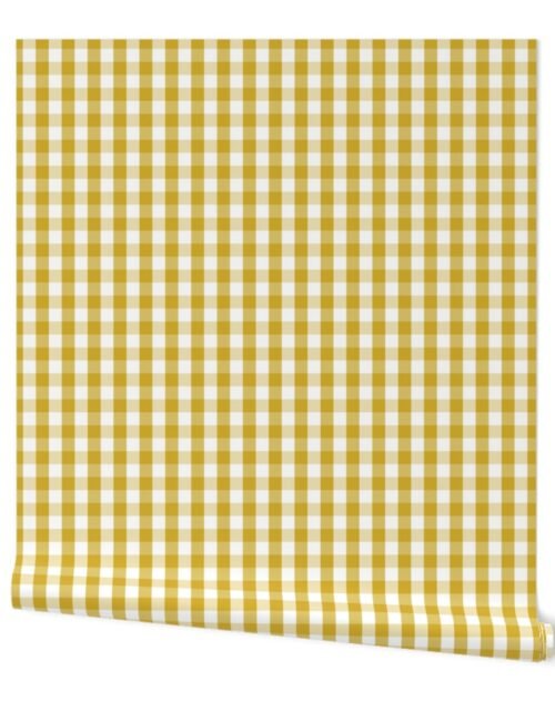 Primrose Yellow Mini Gingham Check Plaid Wallpaper