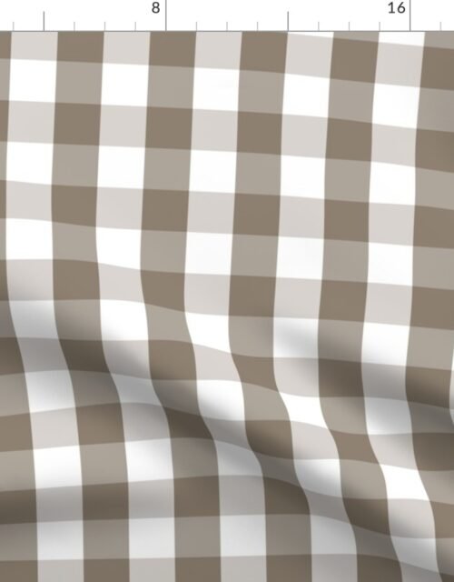 Mulch Brown Gingham Check Plaid Fabric