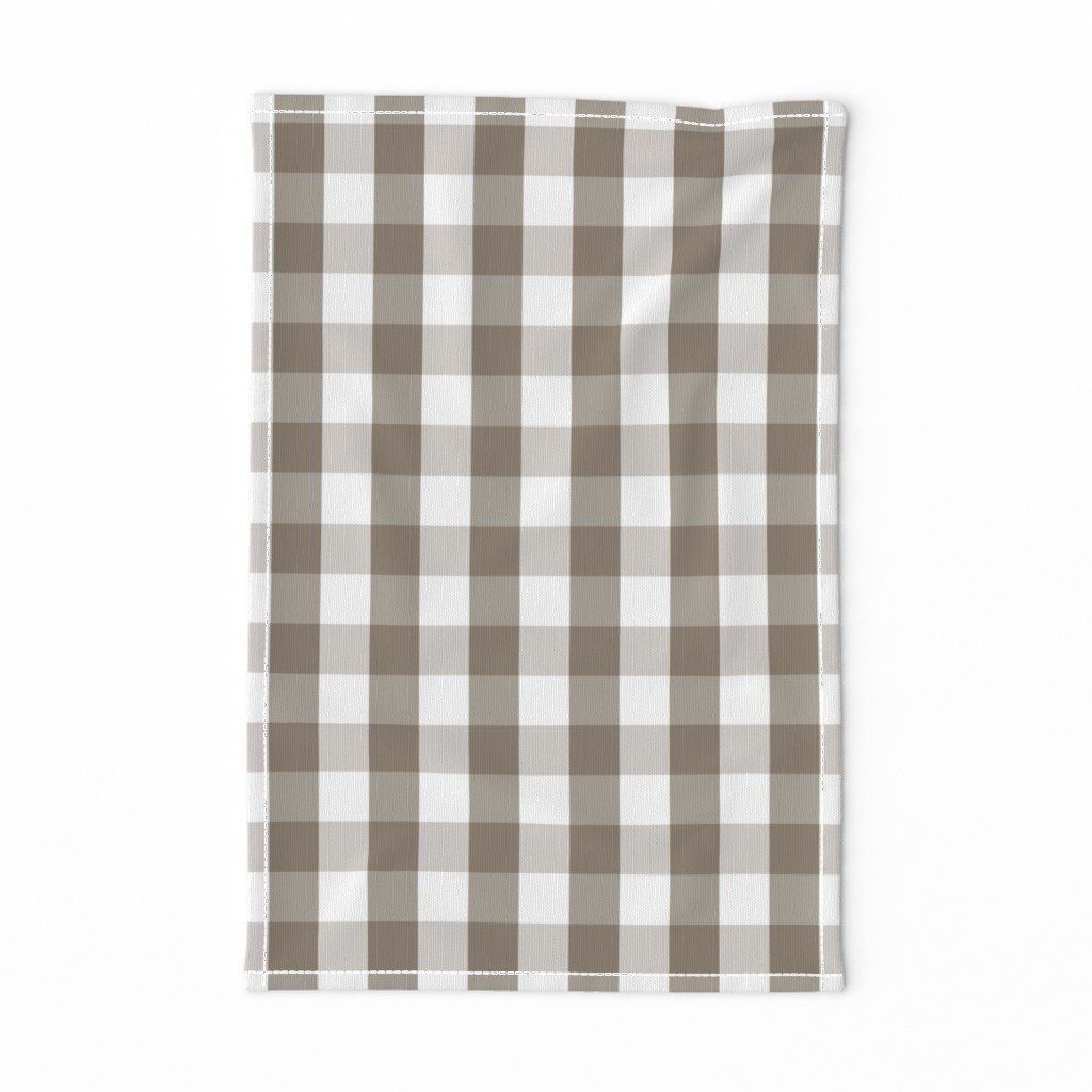 Mulch Brown Gingham Check Plaid Tea Towel Mulch Brown Gingham Check Plaid Tea Towel