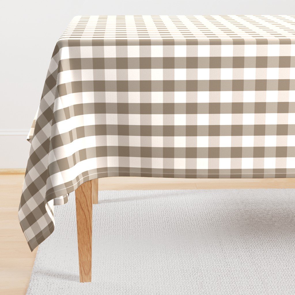 Mulch Brown Gingham Check Plaid Rectangular Tablecloth Mulch Brown Gingham Check Plaid Rectangular Tablecloth