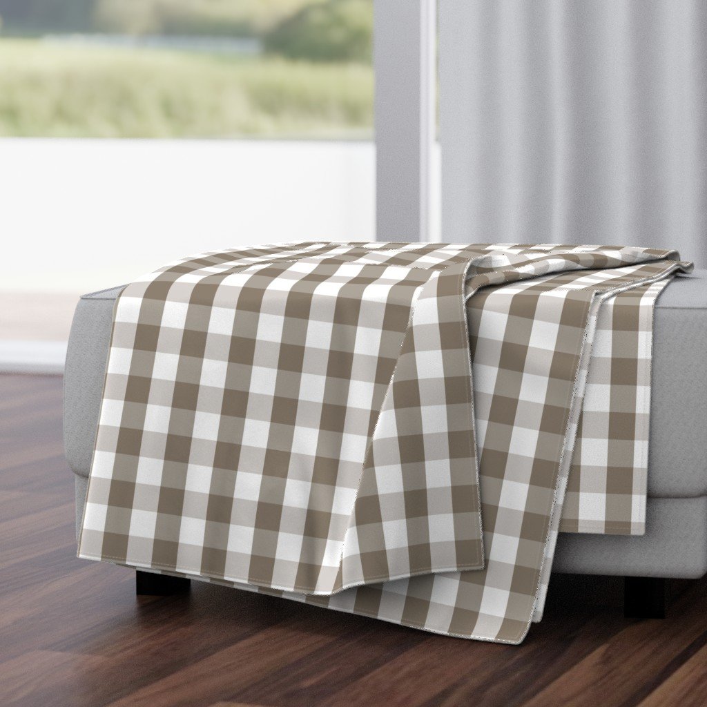 Mulch Brown Gingham Check Plaid Throw Blanket Mulch Brown Gingham Check Plaid Throw Blanket