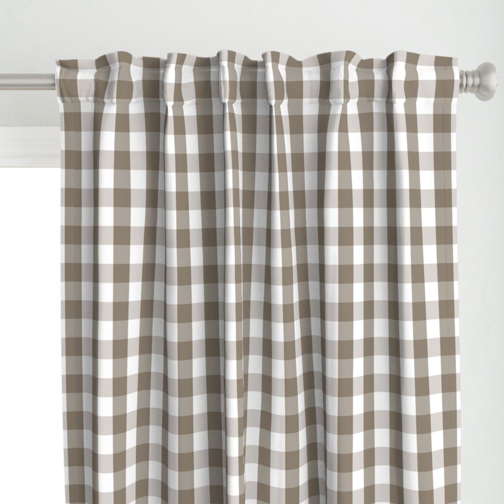 Mulch Brown Gingham Check Plaid Curtains Mulch Brown Gingham Check Plaid Curtains