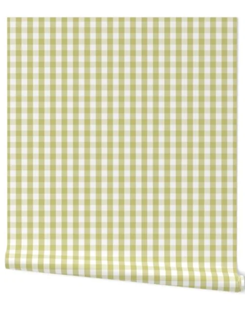 Fern Green Mini Gingham Check Plaid Wallpaper