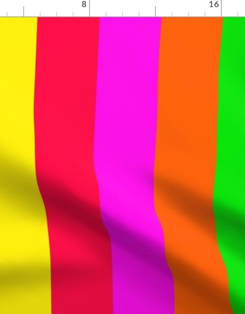 Neon Hawaiian Rainbow Cabana Stripes Fabric