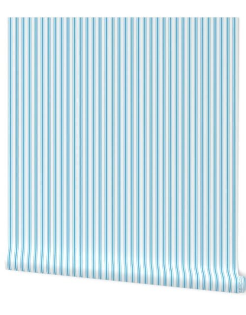 Oktoberfest Bavarian Blue and White Mattress Ticking Wallpaper