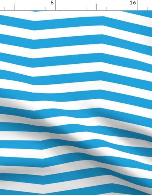Oktoberfest Bavarian Blue and White Chevron Stripes Fabric