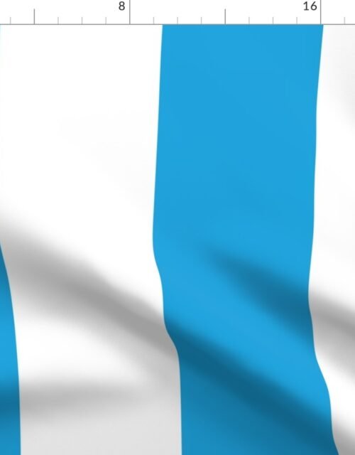 Oktoberfest Bavarian Blue and White Large Cabana Stripes Fabric