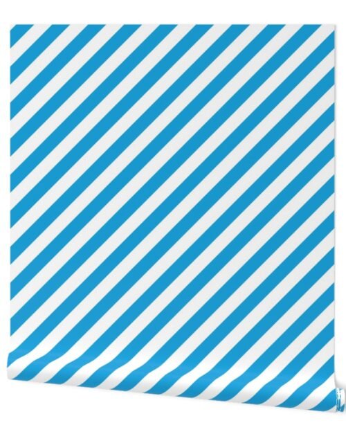 Oktoberfest Bavarian Blue and White Candy Cane Stripes Wallpaper