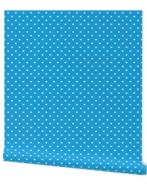 Mini White Love Hearts on Oktoberfest Bavarian Blue Wallpaper