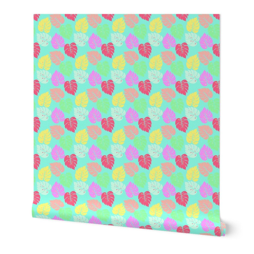 Pastel Rainbow Monstera Wallpaper Pastel Rainbow Monstera Wallpaper