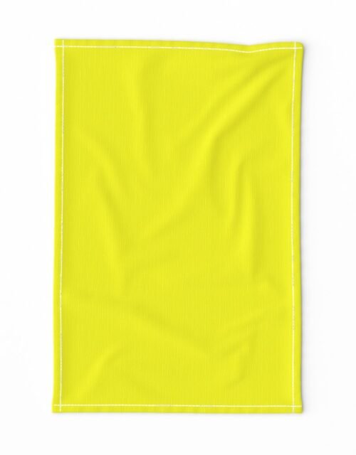 Bright Fluorescent Yellow Neon Tea Towel