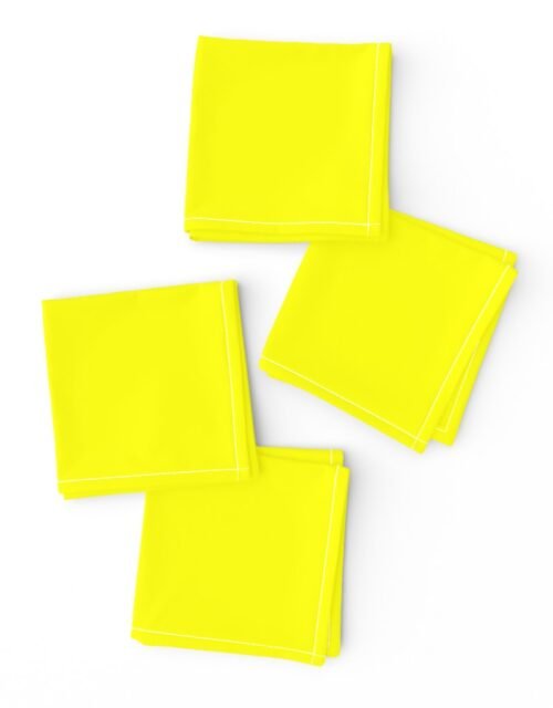 Bright Fluorescent Yellow Neon Cocktail Napkins