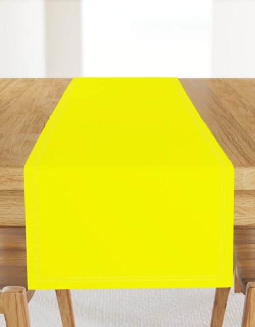 Bright Fluorescent Yellow Neon Table Runner