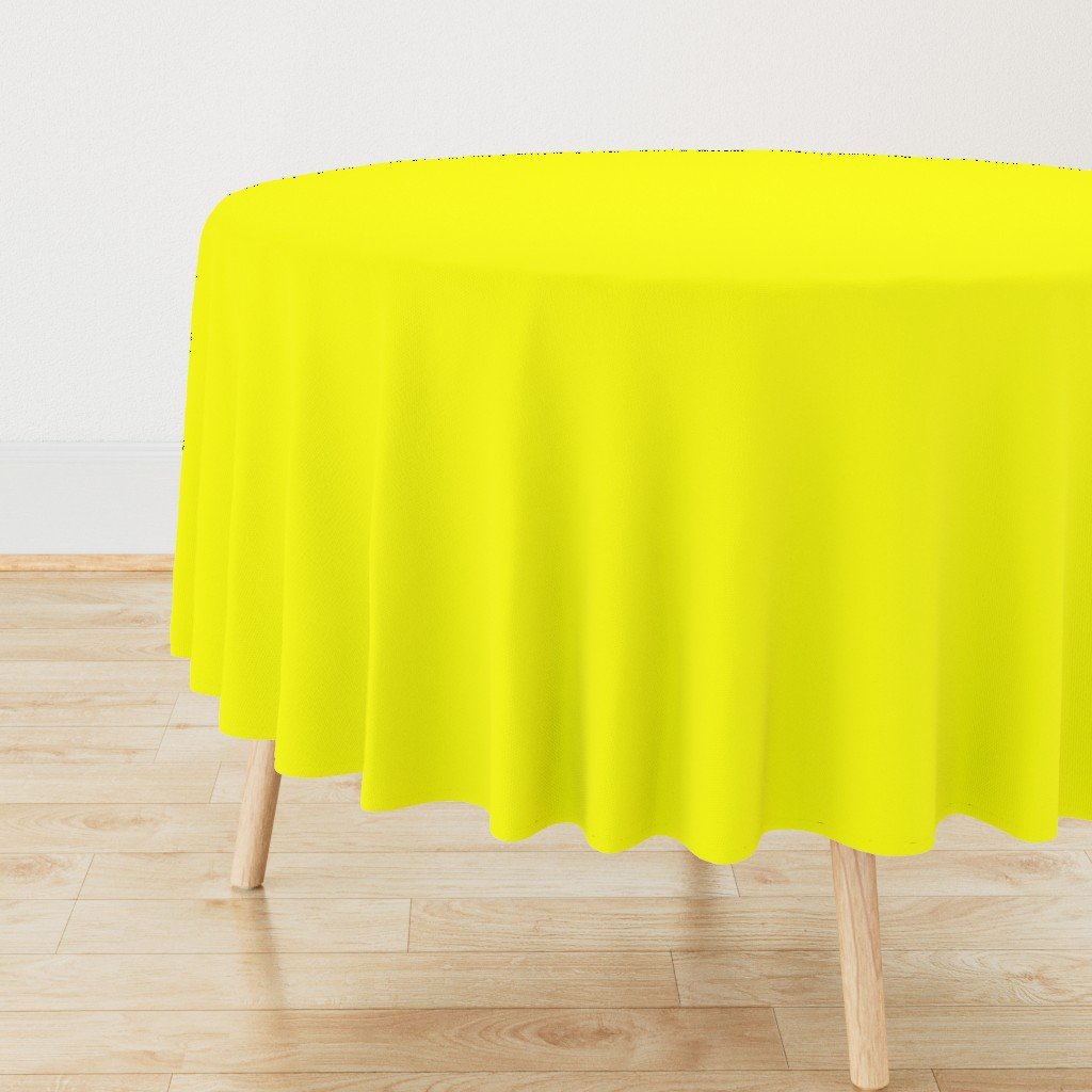 Bright Fluorescent Yellow Neon Round Tablecloth Bright Fluorescent Yellow Neon Round Tablecloth