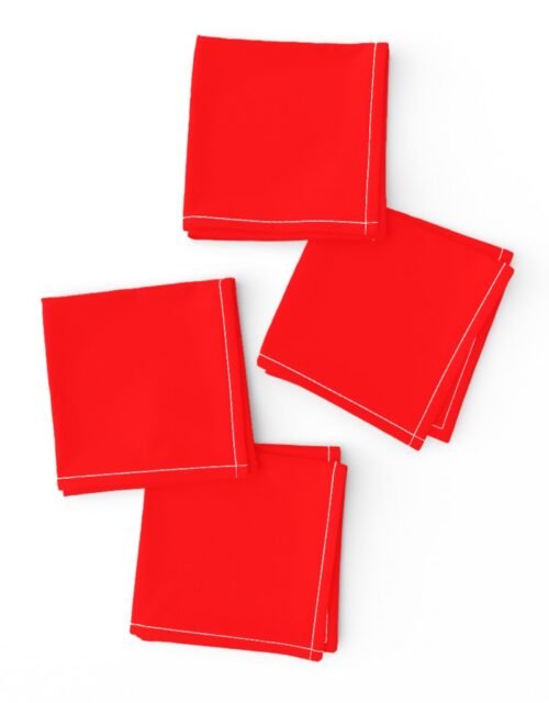 Bright Fluorescent Fireball Red Neon Cocktail Napkins