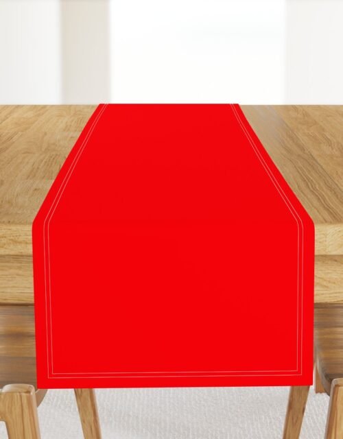 Bright Fluorescent Fireball Red Neon Table Runner