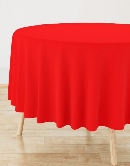 Bright Fluorescent Fireball Red Neon Round Tablecloth