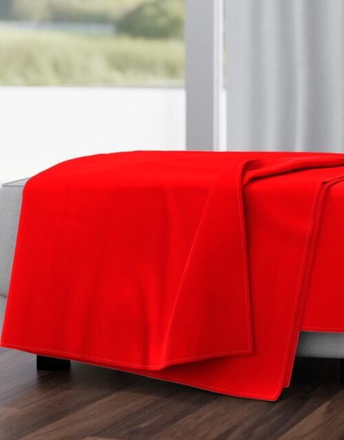 Bright Fluorescent Fireball Red Neon Throw Blanket
