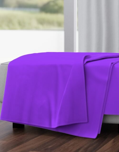 Bright Fluorescent Day glo Purple Neon Throw Blanket