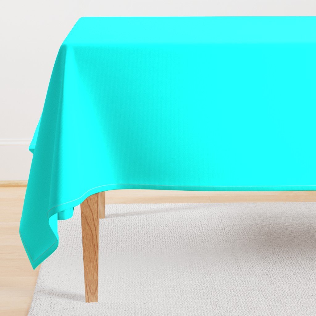 Bright Neon Aqua Blue Solid Coordinate Rectangular Tablecloth Bright Neon Aqua Blue Solid Coordinate Rectangular Tablecloth