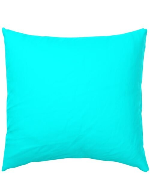 Bright Neon Aqua Blue Solid Coordinate Euro Pillow Sham