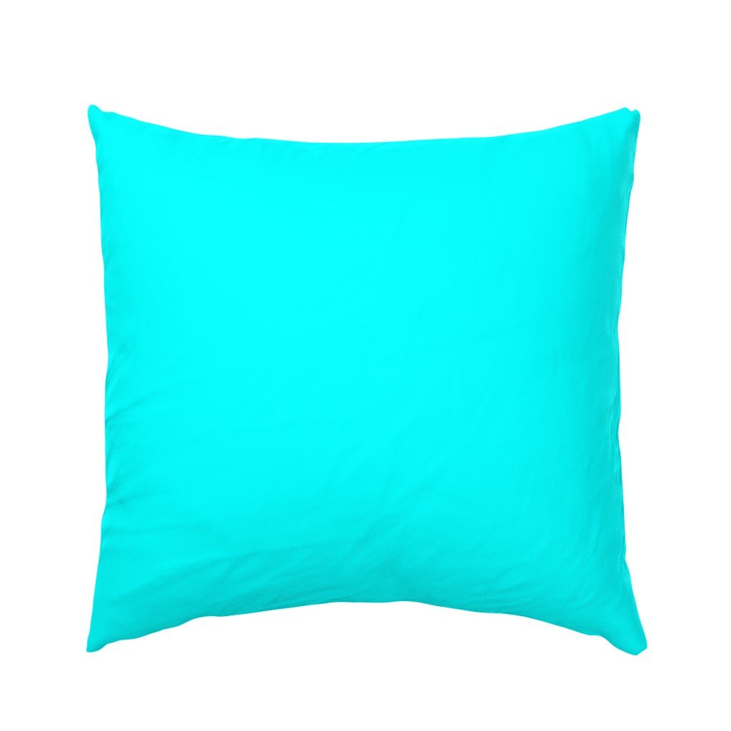 Bright Neon Aqua Blue Solid Coordinate Euro Pillow Sham Bright Neon Aqua Blue Solid Coordinate Euro Pillow Sham