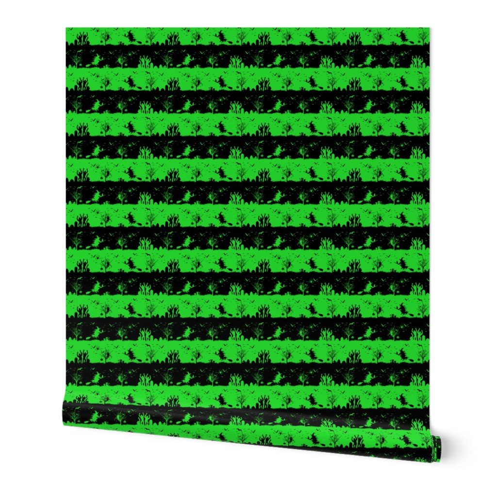 Monster Green and Black Halloween Nightmare Stripes Wallpaper Monster Green and Black Halloween Nightmare Stripes Wallpaper