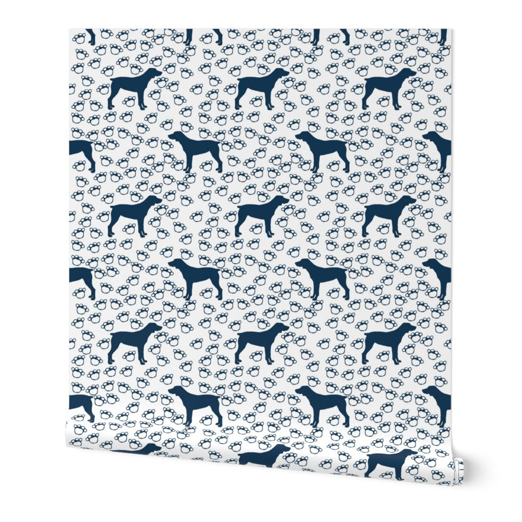 Big Blue Dog and Paw Prints Wallpaper Big Blue Dog and Paw Prints Wallpaper