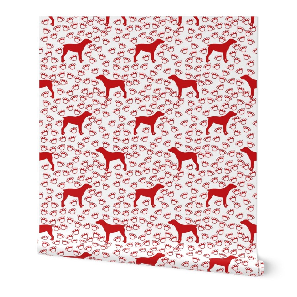 Big Red Dog and Paw Prints Wallpaper Big Red Dog and Paw Prints Wallpaper