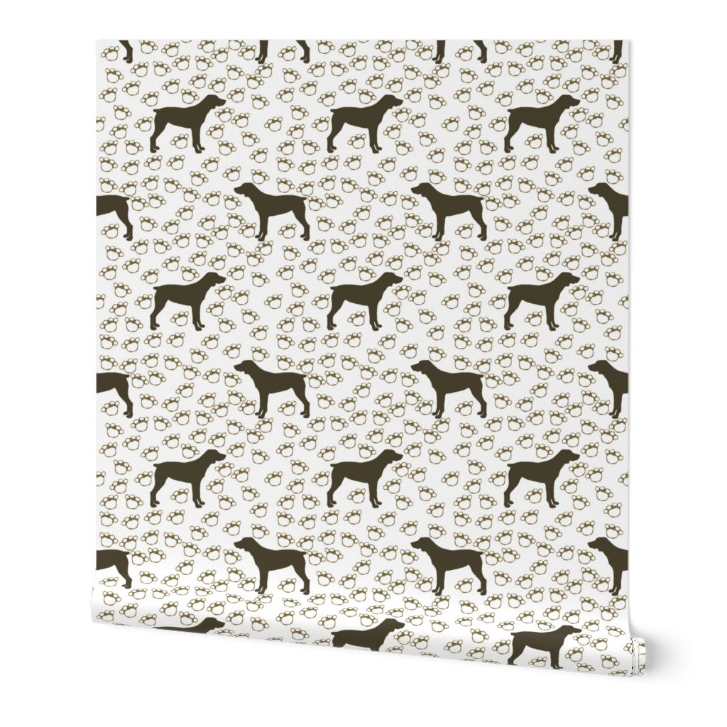Big Brown Dog and Paw Prints Wallpaper Big Brown Dog and Paw Prints Wallpaper