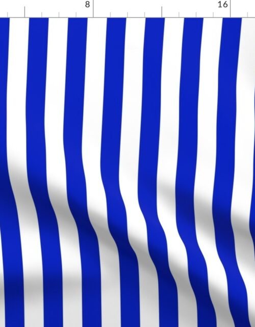 1" Vertical Cobalt Blue and White Stripe Fabric