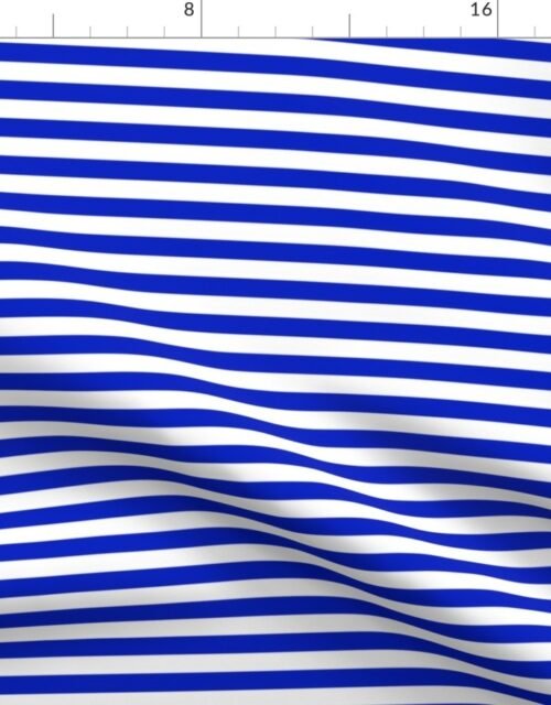 1/2" Horozontal Cobalt Blue and White Stripe Fabric