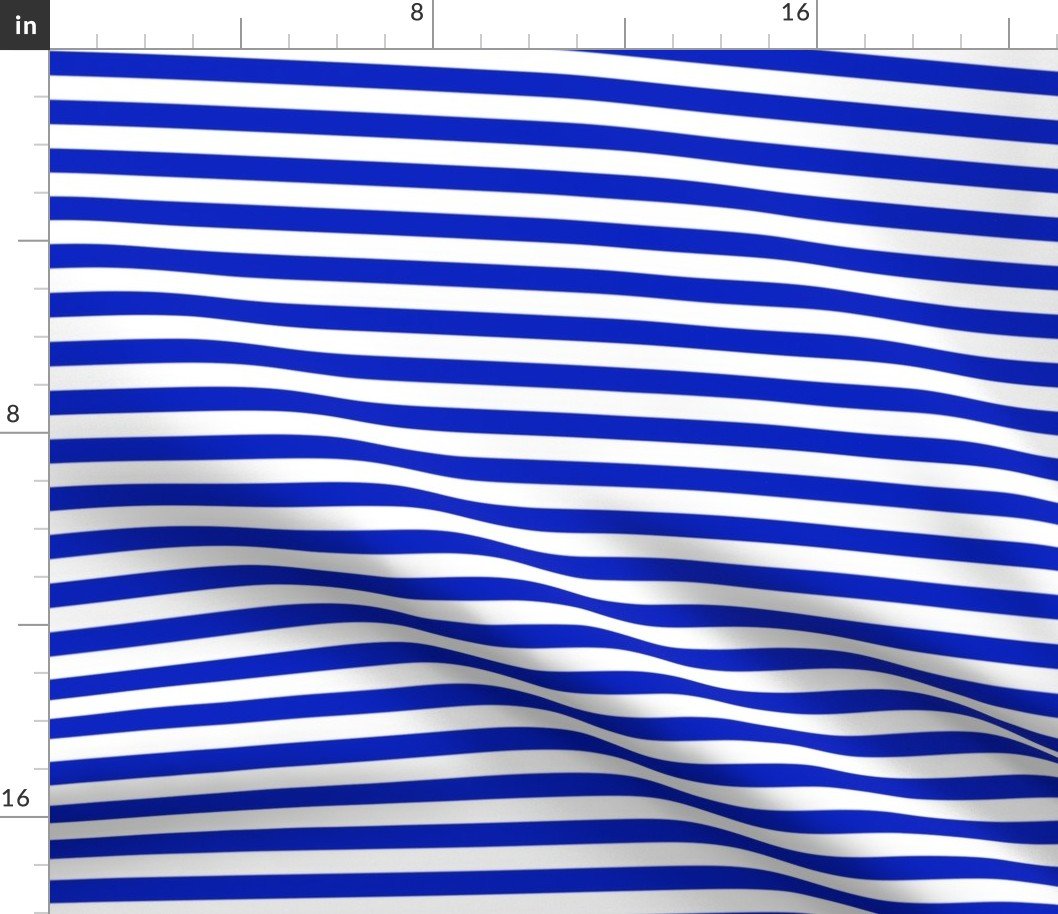1/2″ Horozontal Cobalt Blue and White Stripe Fabric 1/2" Horozontal Cobalt Blue and White Stripe Fabric