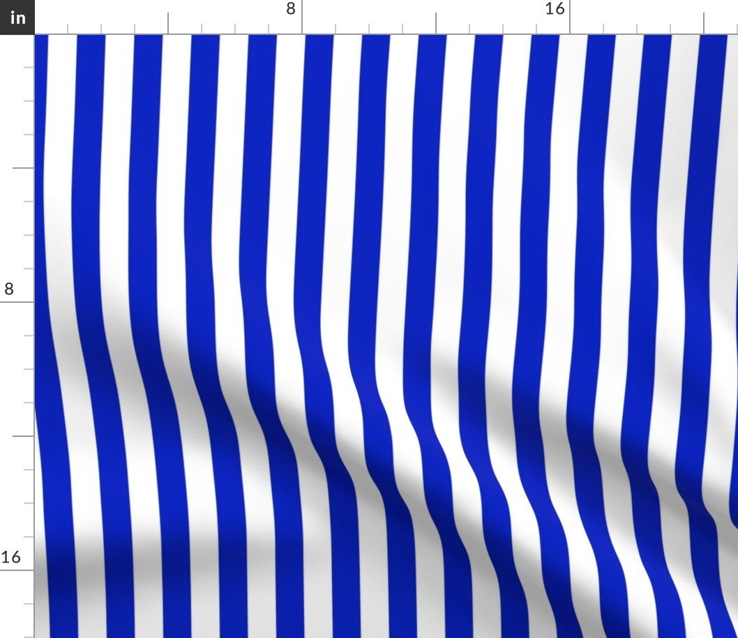 3/4″ Vertical Cobalt Blue and White Stripe Fabric 3/4" Vertical Cobalt Blue and White Stripe Fabric