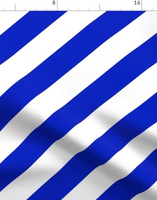 2" Wide Diagonal Cobalt Blue Candy Cane Stripes Fabric