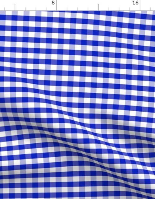 1/2" Cobalt Blue and White Gingham Check Fabric