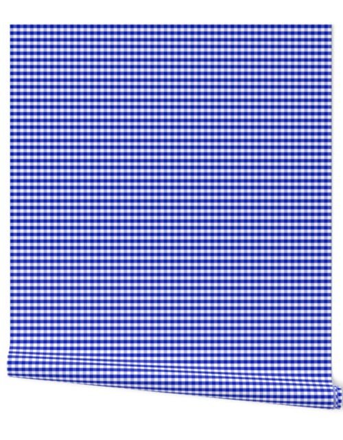 1/4" Cobalt Blue and White Gingham Check Wallpaper