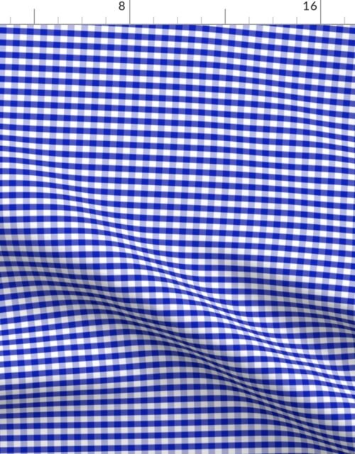 1/4" Cobalt Blue and White Gingham Check Fabric