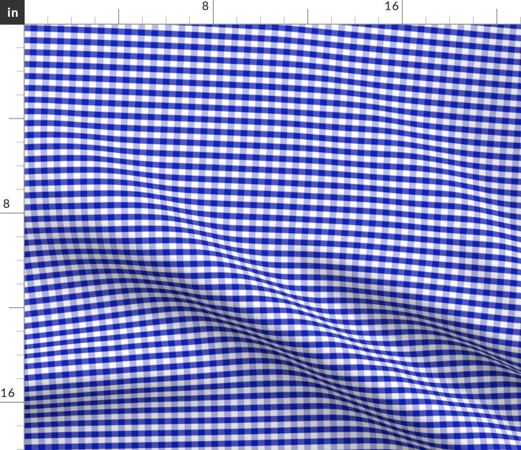 1/4″ Cobalt Blue and White Gingham Check Fabric 1/4" Cobalt Blue and White Gingham Check Fabric
