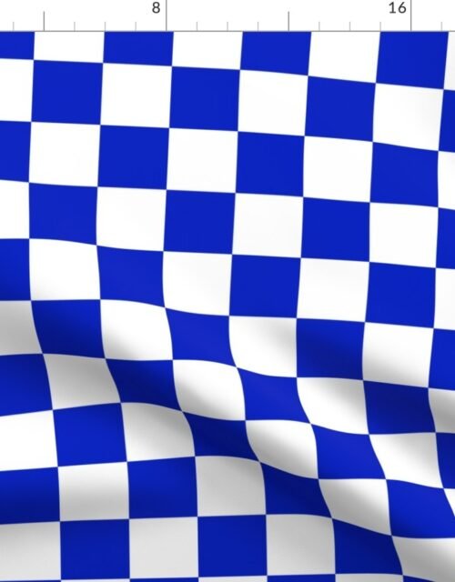 2" Cobalt Blue and White Checkerboard Squares Fabric