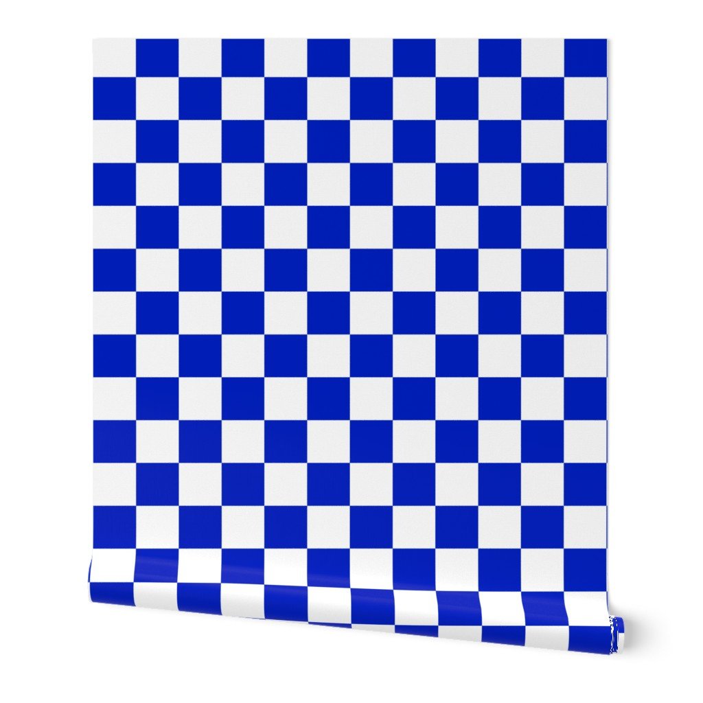 2″ Cobalt Blue and White Checkerboard Squares Wallpaper 2" Cobalt Blue and White Checkerboard Squares Wallpaper