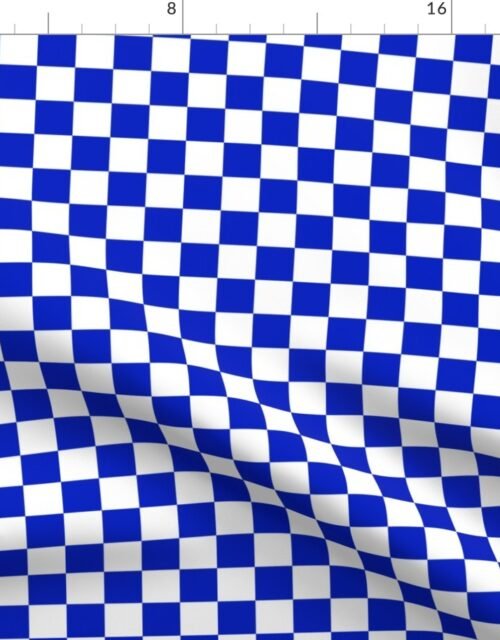 1" Cobalt Blue and White Checkerboard Squares Fabric