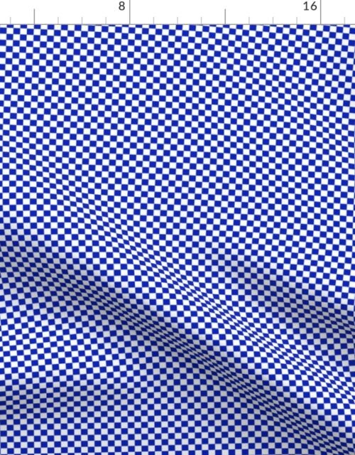 1/4" Cobalt Blue and White Checkerboard Squares Fabric