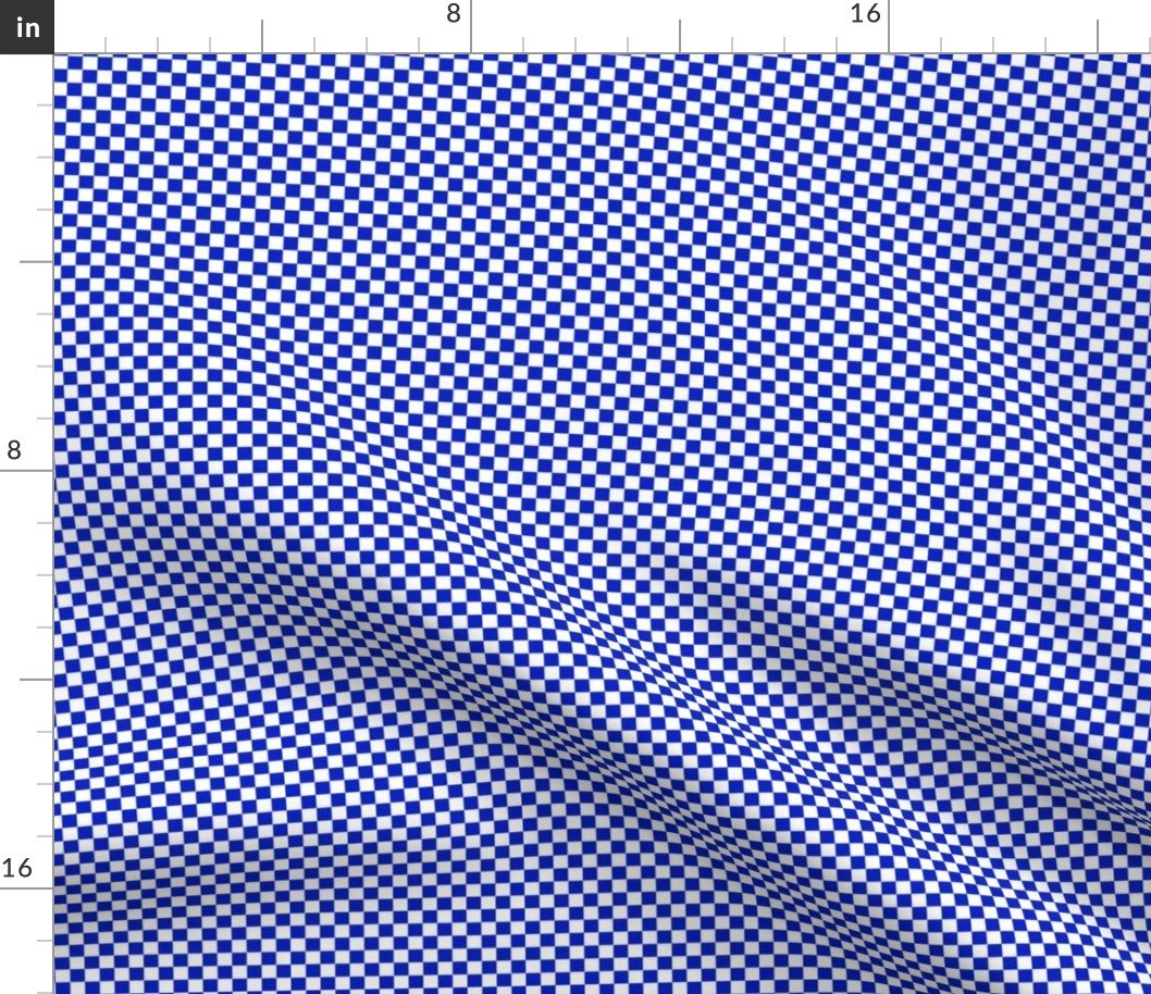 1/4″ Cobalt Blue and White Checkerboard Squares Fabric 1/4" Cobalt Blue and White Checkerboard Squares Fabric
