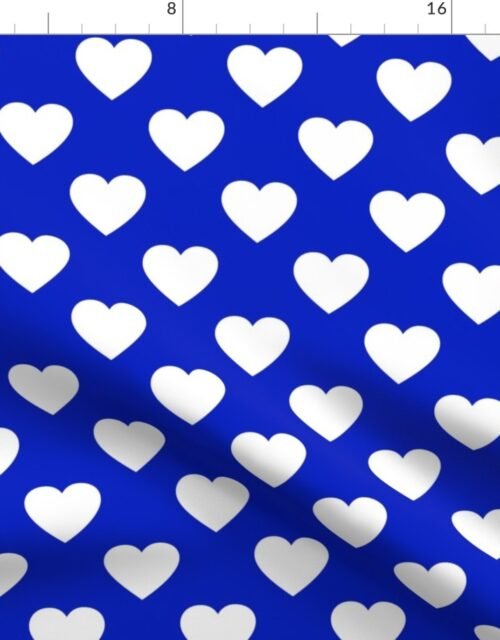 2" Cobalt Blue and White Hearts Fabric