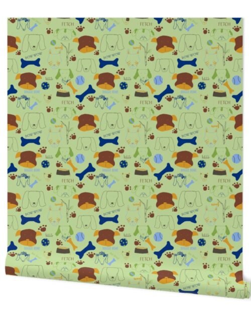Doggie Be Good on Green Wallpaper
