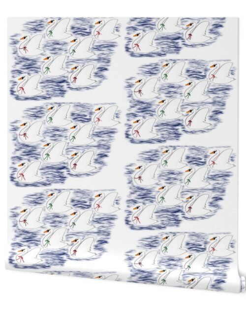 12 Days of Christmas 7 Swans A-Swimming Wallpaper